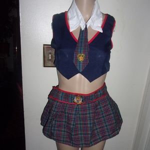 Womens school girl costume uniform lingerie outfit